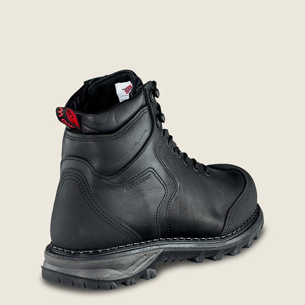 Red Wing Safety Boots Black - Mens Burnside - 6-inch Waterproof Toe - 2463-DFILH